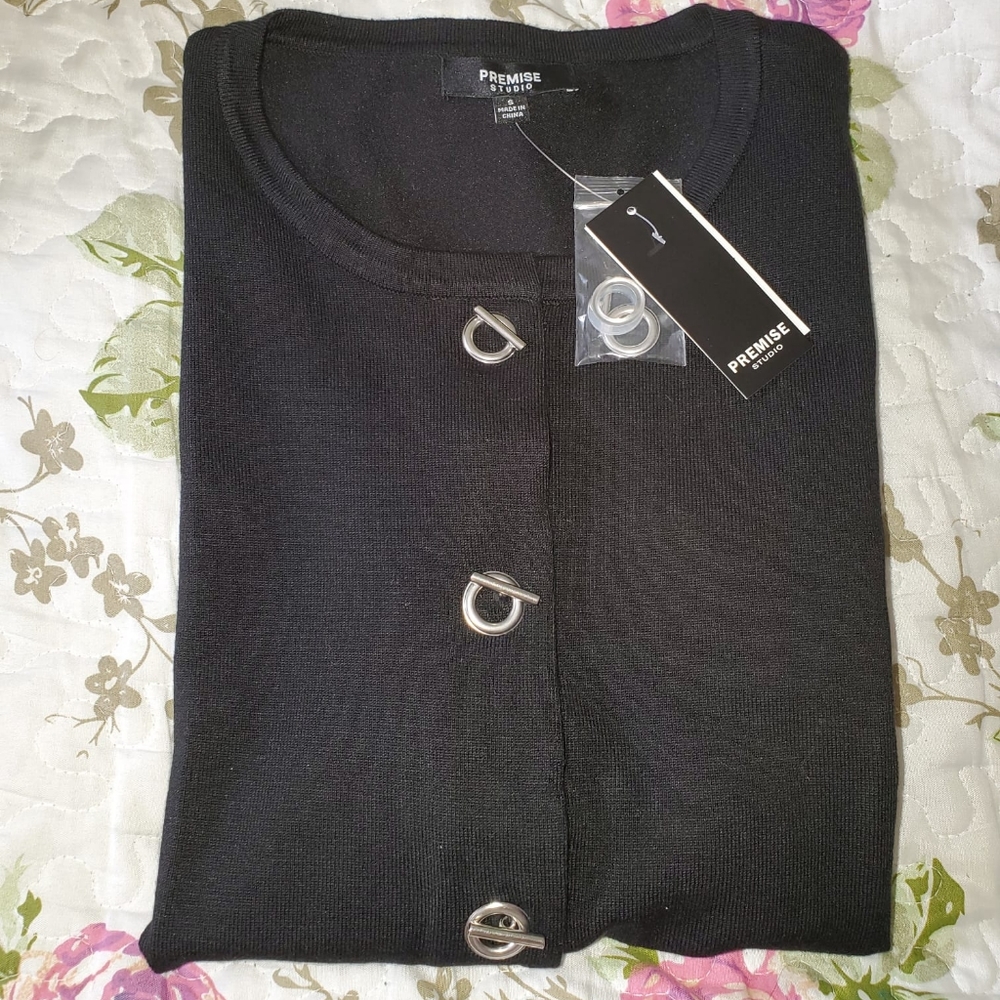 Premise Studios Black Cardigan NWT